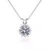 03Snowflake Moissanite Pendant Necklace 925 Silver Wedding Jewelry for Women