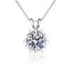01CT Snowflake Moissanite Pendant Necklace 925 Sterling Silver for Women