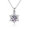 03Snowflake Moissanite Pendant Necklace 925 Silver Wedding Jewelry for Women