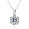 Snowflake Moissanite Pendant Necklace 925 Sterling Silver for Women